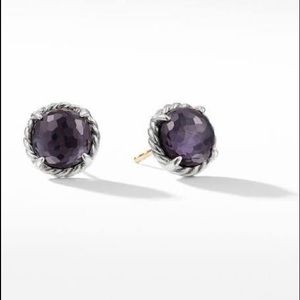 David Yurman Petite Chatelaine Stud Earrings with Black Orchid